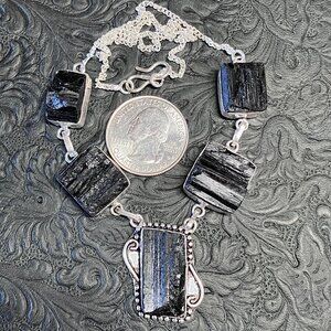 Natural Rough Black Tourmaline Necklace Stone Crystal Jewelry